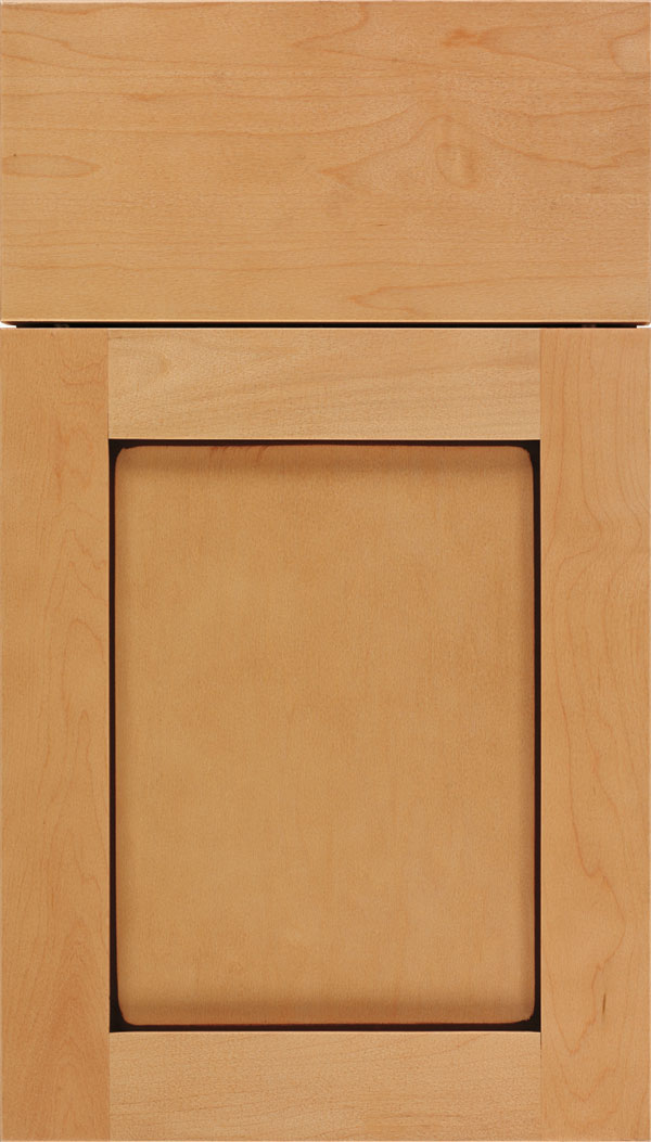 Salem Maple shaker cabinet door in Ginger with Mocha glaze