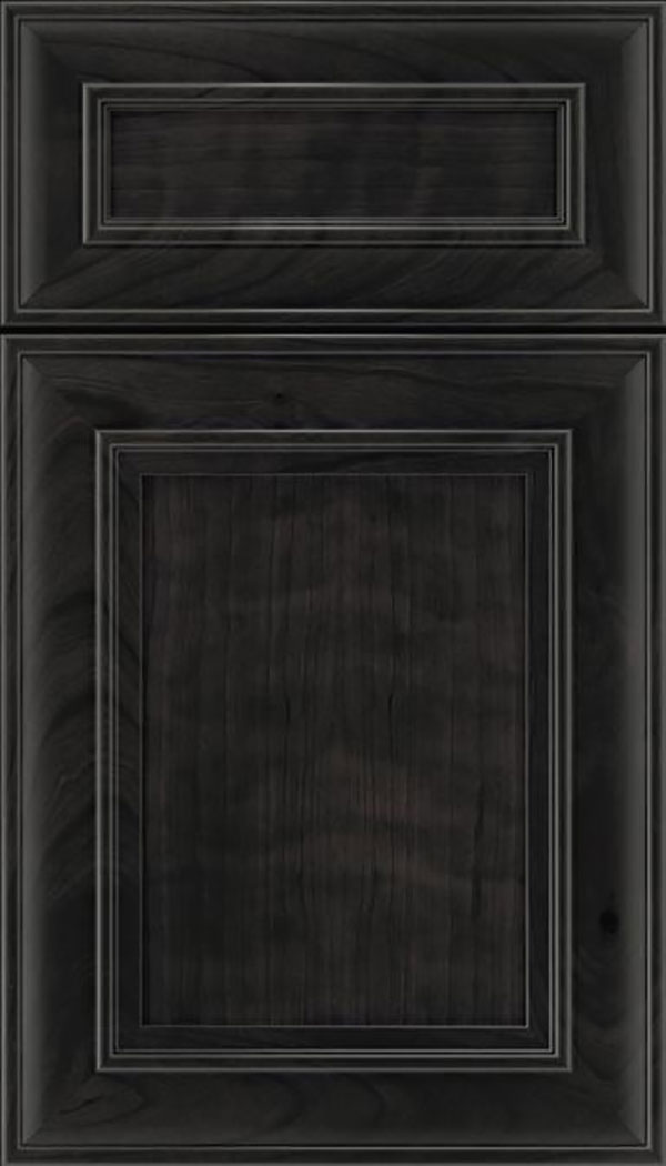 Sheffield 5pc Cherry recessed panel cabinet door in Charcoal