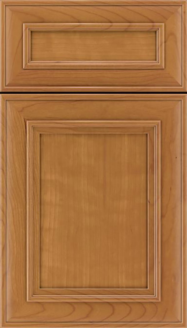 Sheffield 5pc Cherry recessed panel cabinet door in Ginger