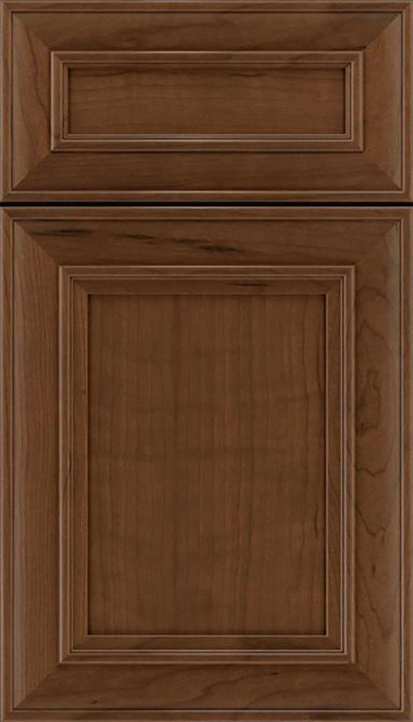 Sheffield 5pc Cherry recessed panel cabinet door in Sienna