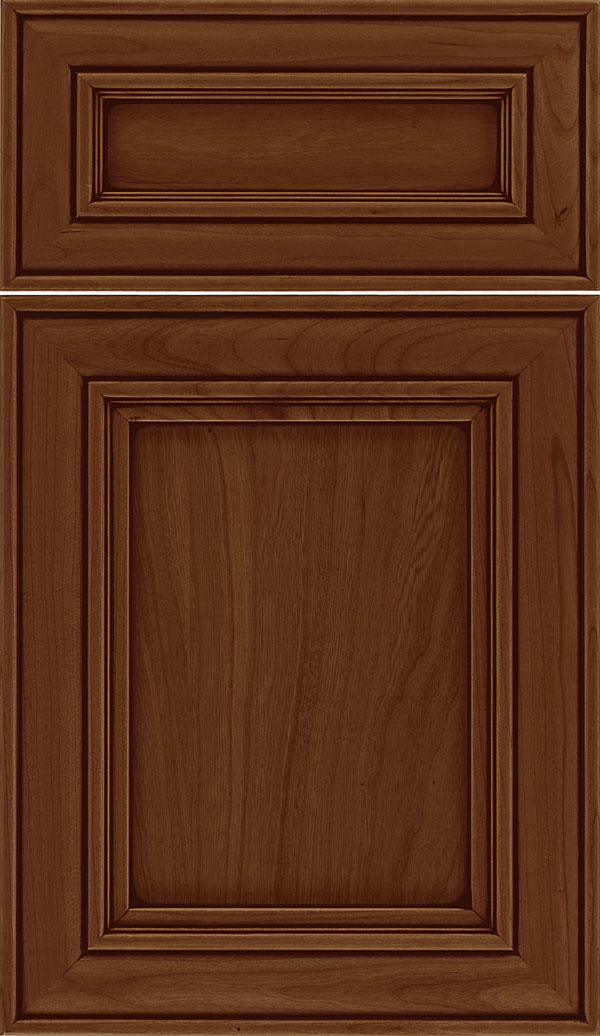 Sheffield 5pc Cherry recessed panel cabinet door in Tuscan