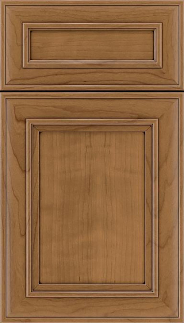 Sheffield 5pc Cherry recessed panel cabinet door in Tuscan with Mocha glaze