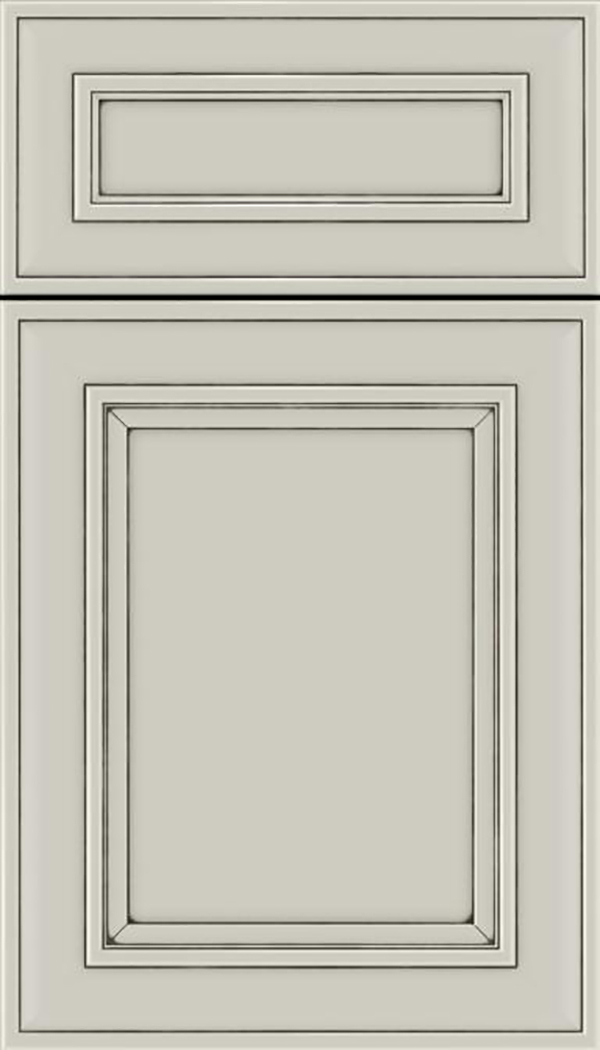 Sheffield 5pc Maple recessed panel cabinet door in Cirrus with Smoke glaze