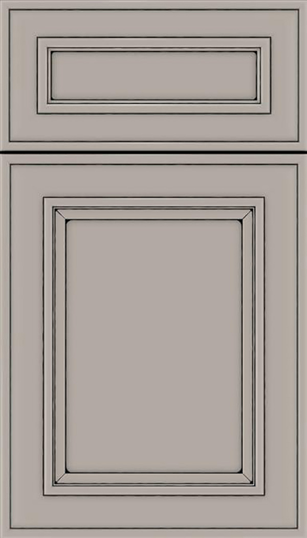 Sheffield 5pc Maple recessed panel cabinet door in Nimbus with Black glaze