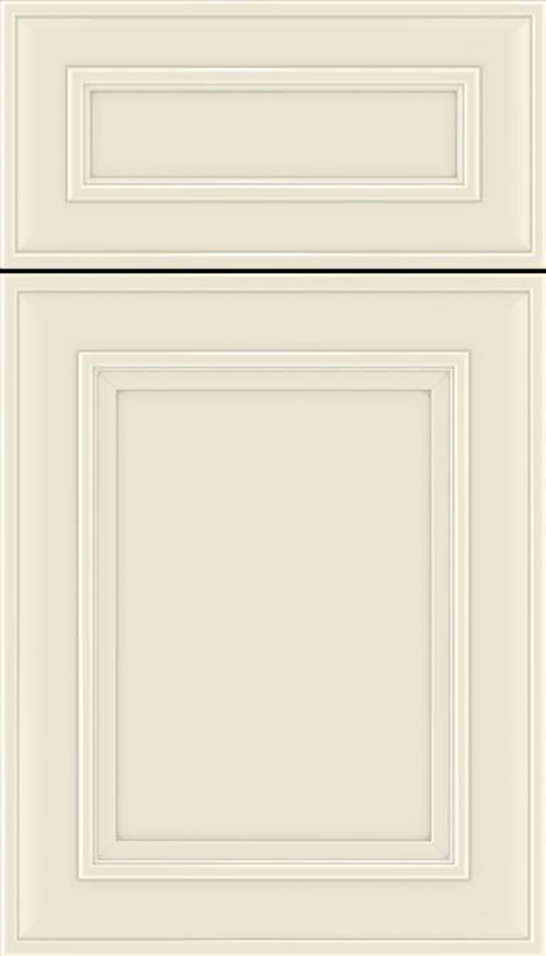 Sheffield 5pc Maple recessed panel cabinet door in Seashell with Pewter glaze