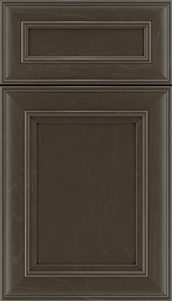 Sheffield 5pc Maple recessed panel cabinet door in Thunder with Black glaze