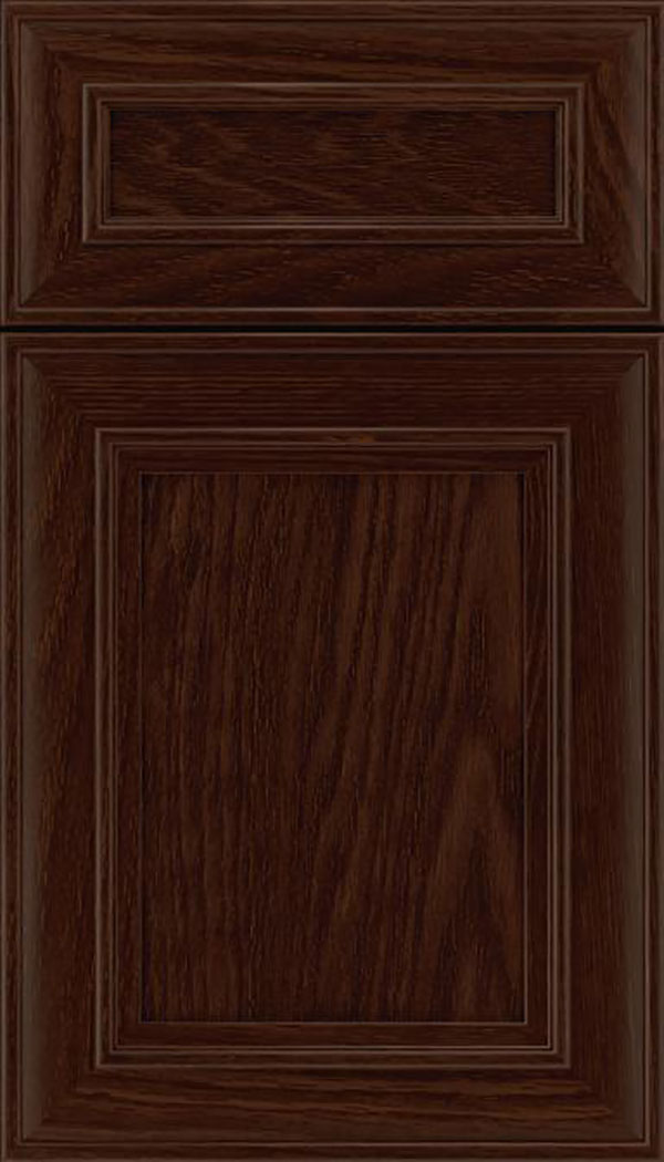 Sheffield 5pc Oak recessed panel cabinet door in Cappuccino