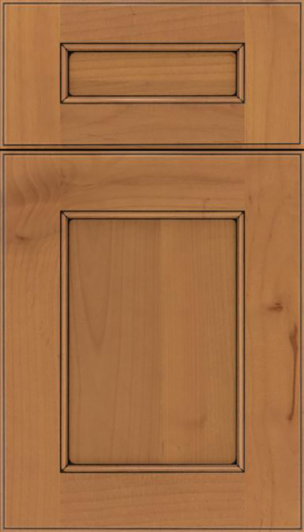 Tamarind 5pc Alder shaker cabinet door in Ginger with Black glaze