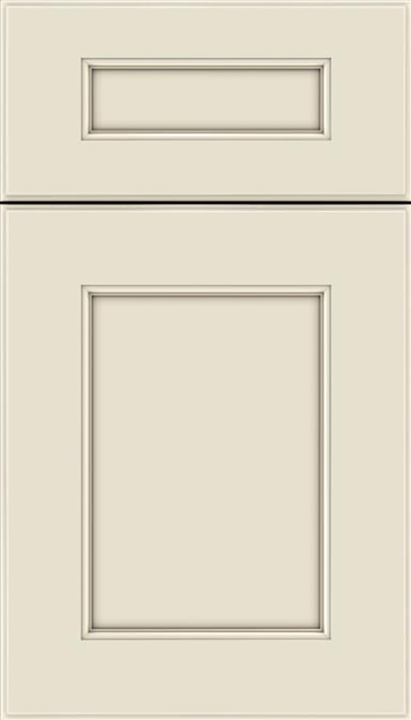 Tamarind 5pc Maple shaker cabinet door in Seashell with Pewter glaze
