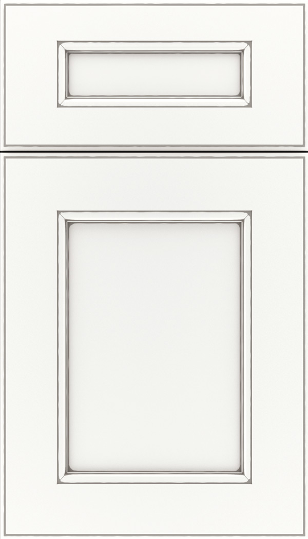 Tamarind 5pc Maple shaker cabinet door in Whitecap with Pewter glaze