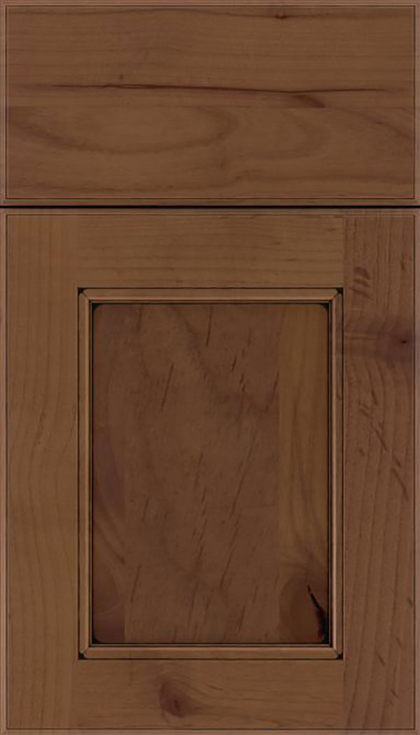 Tamarind Alder shaker cabinet door in Sienna with Black glaze