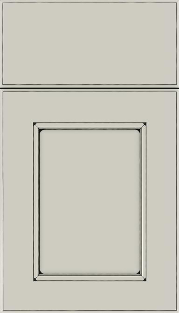 Tamarind Maple shaker cabinet door in Cirrus with Black glaze