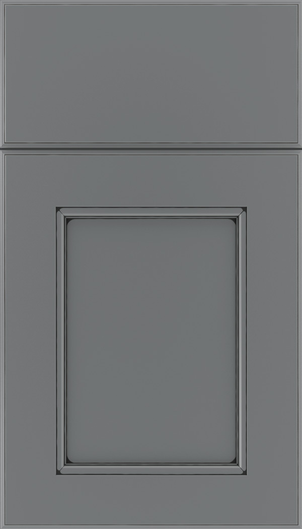 Tamarind Maple shaker cabinet door in Cloudburst with Black glaze