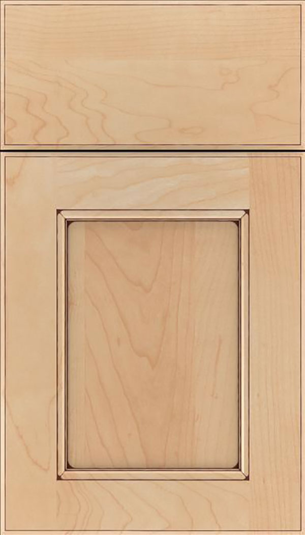 Tamarind Maple shaker cabinet door in Natural with Mocha glaze