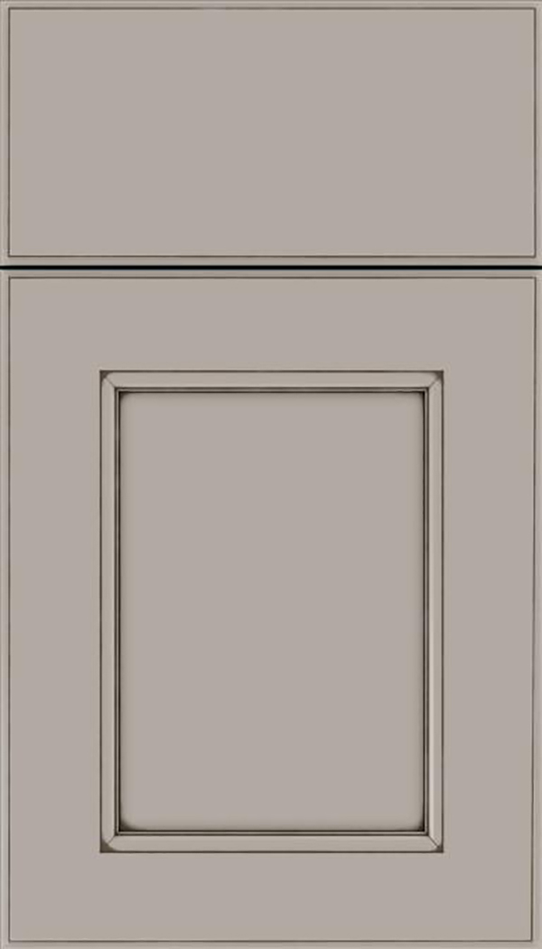 Tamarind Maple shaker cabinet door in Nimbus with Smoke glaze