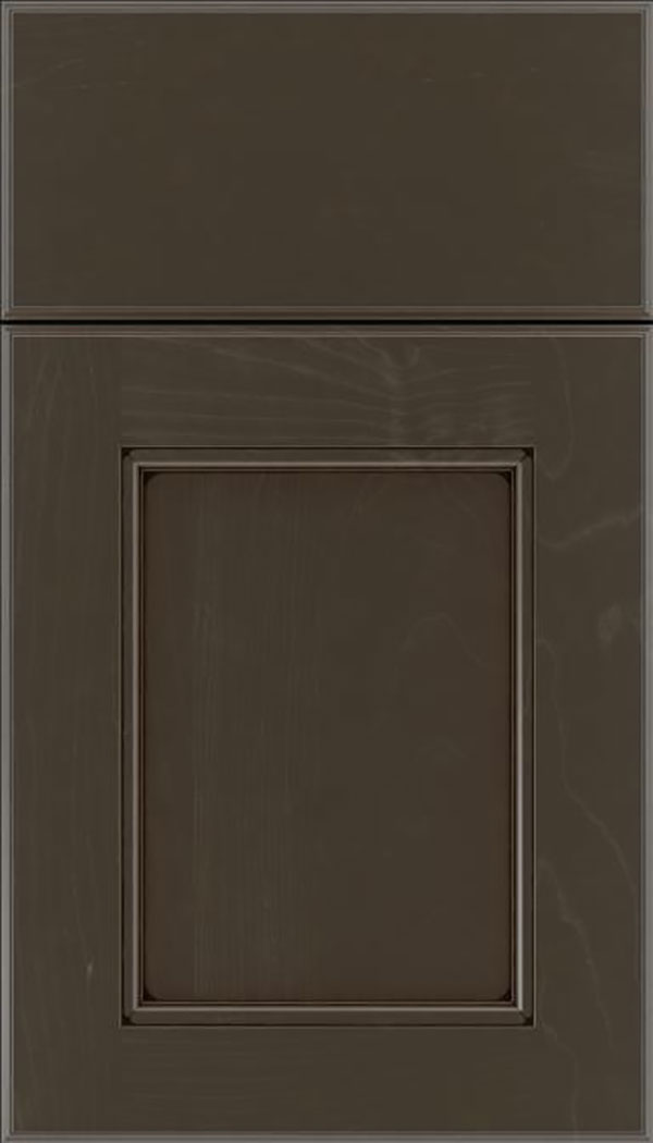 Tamarind Maple shaker cabinet door in Thunder with Black glaze