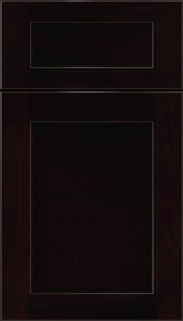 Templeton 5pc Alder recessed panel cabinet door in Espresso with Black glaze