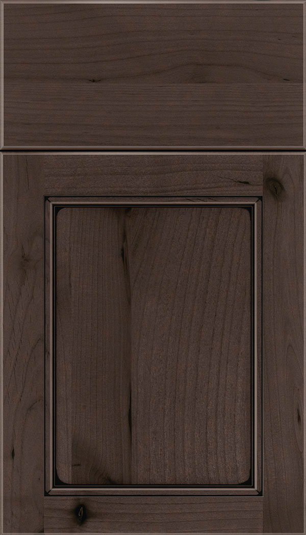 Templeton Alder recessed panel cabinet door in Thunder with Black glaze