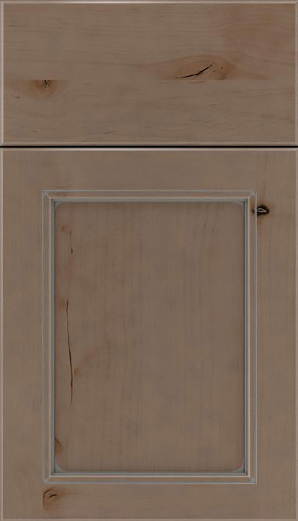 Templeton Alder recessed panel cabinet door in Winter with Pewter glaze