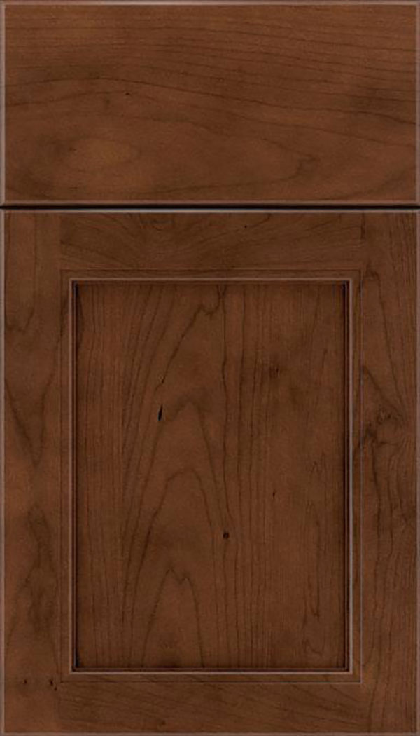 Templeton Cherry recessed panel cabinet door in Sienna