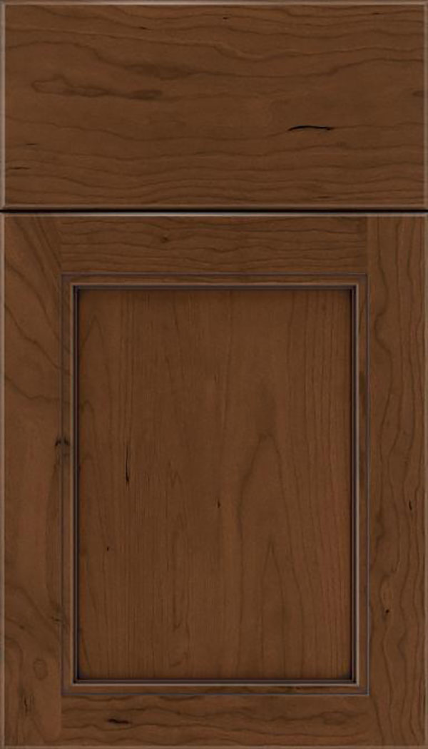 Templeton Cherry recessed panel cabinet door in Sienna with Mocha glaze