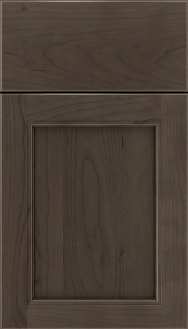 Templeton Cherry recessed panel cabinet door in Thunder