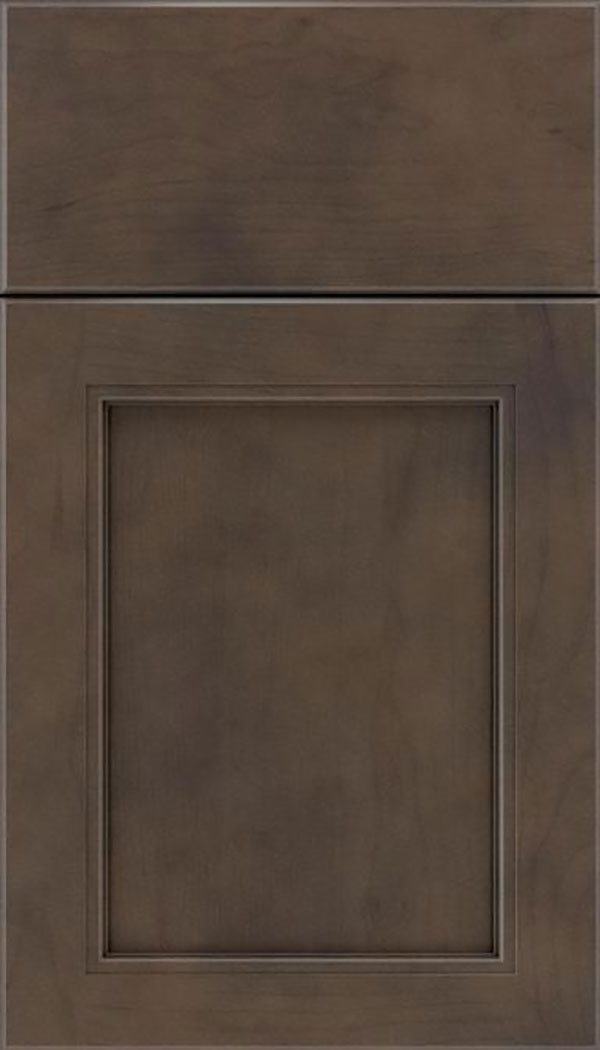 Templeton Cherry recessed panel cabinet door in Thunder with Black glaze