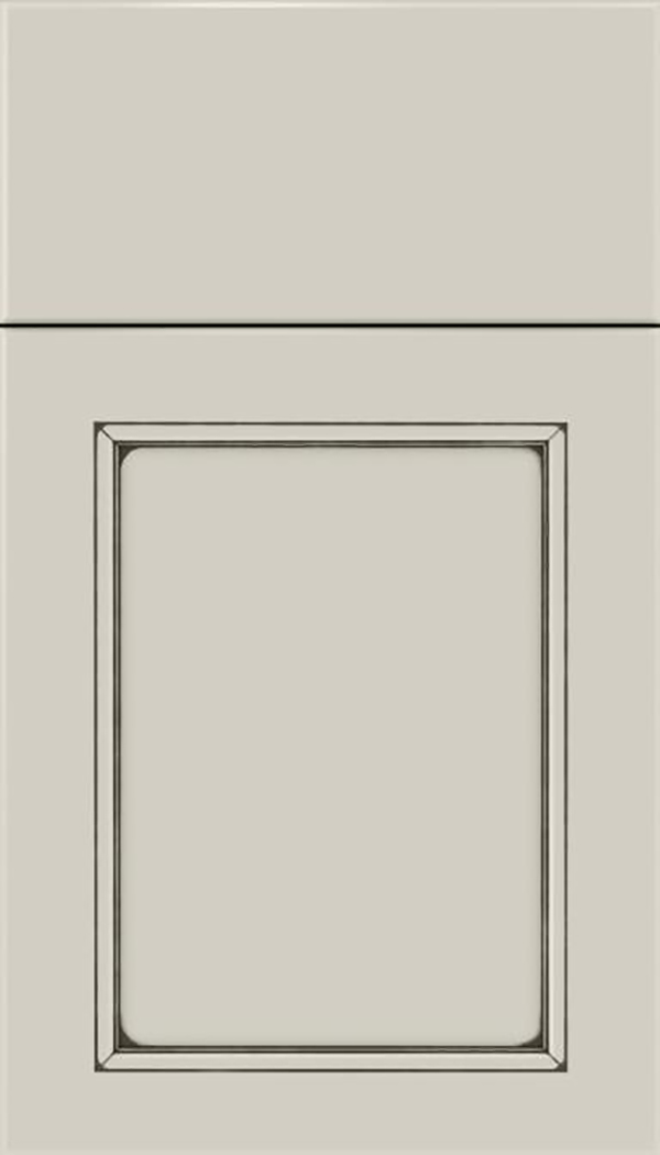 Templeton Maple recessed panel cabinet door in Cirrus with Smoke glaze