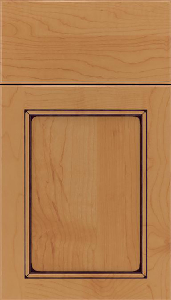 Templeton Maple recessed panel cabinet door in Ginger with Mocha glaze