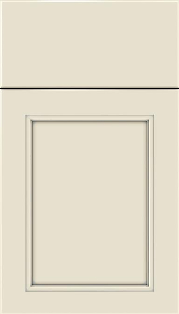 Templeton Maple recessed panel cabinet door in Seashell with Pewter glaze