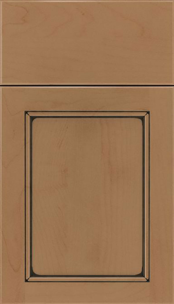 Templeton Maple recessed panel cabinet door in Tuscan with Black glaze