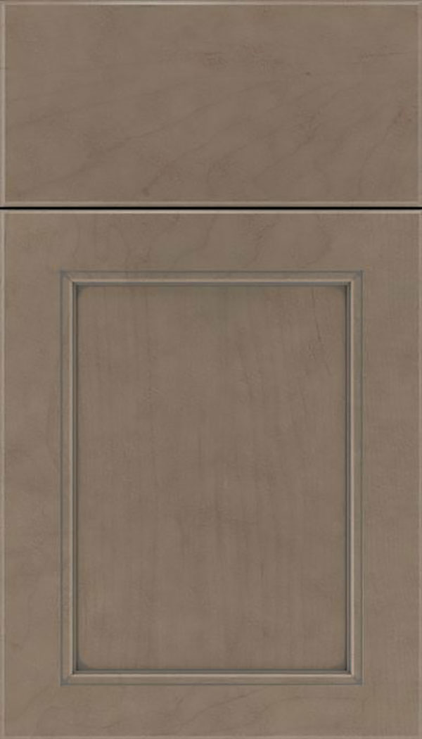 Templeton Maple recessed panel cabinet door in Winter with Pewter glaze