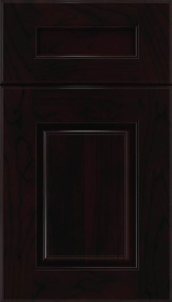 Whittington 5pc Cherry raised panel cabinet door in Espresso with Black glaze