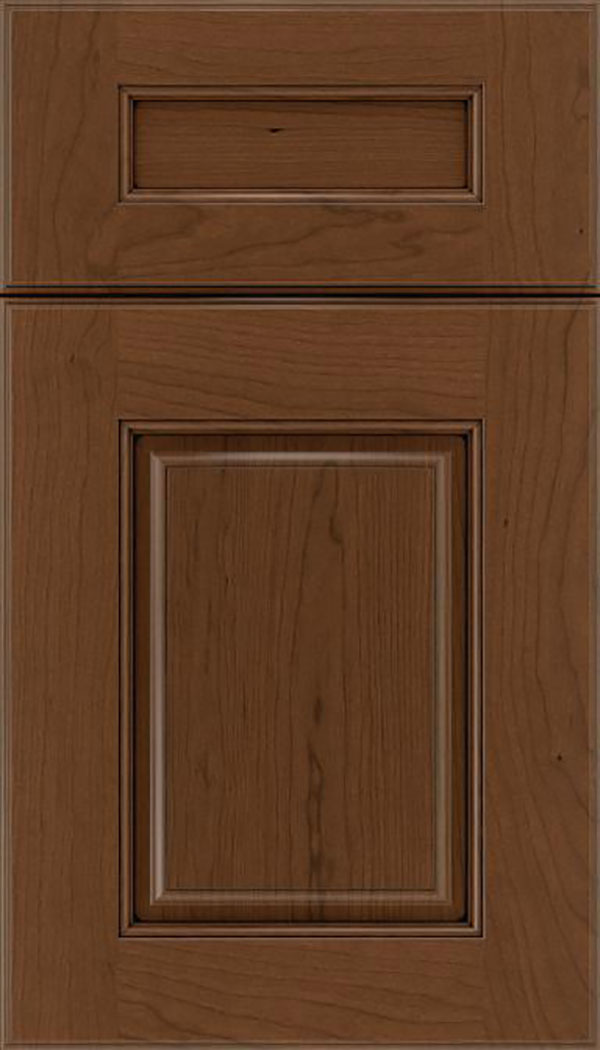Whittington 5pc Cherry raised panel cabinet door in Sienna with Black glaze