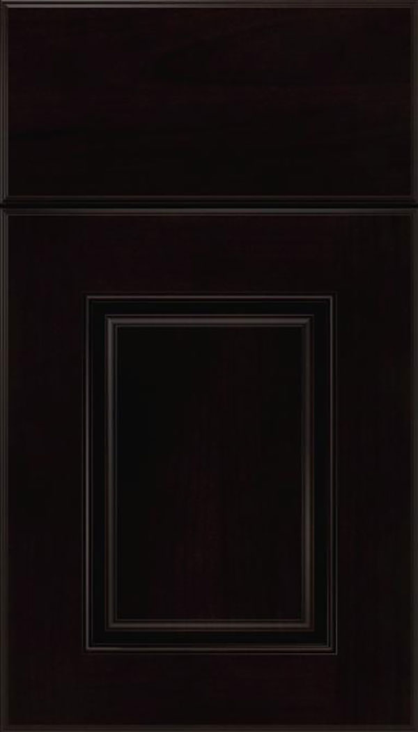 Whittington Alder raised panel cabinet door in Espresso with Black glaze