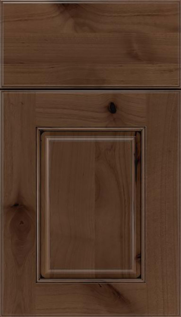 Whittington Alder raised panel cabinet door in Toffee with Black glaze
