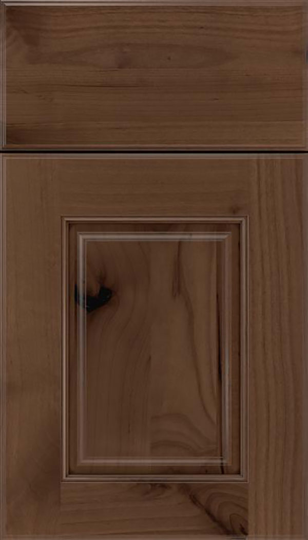 Whittington Alder raised panel cabinet door in Toffee with Mocha glaze