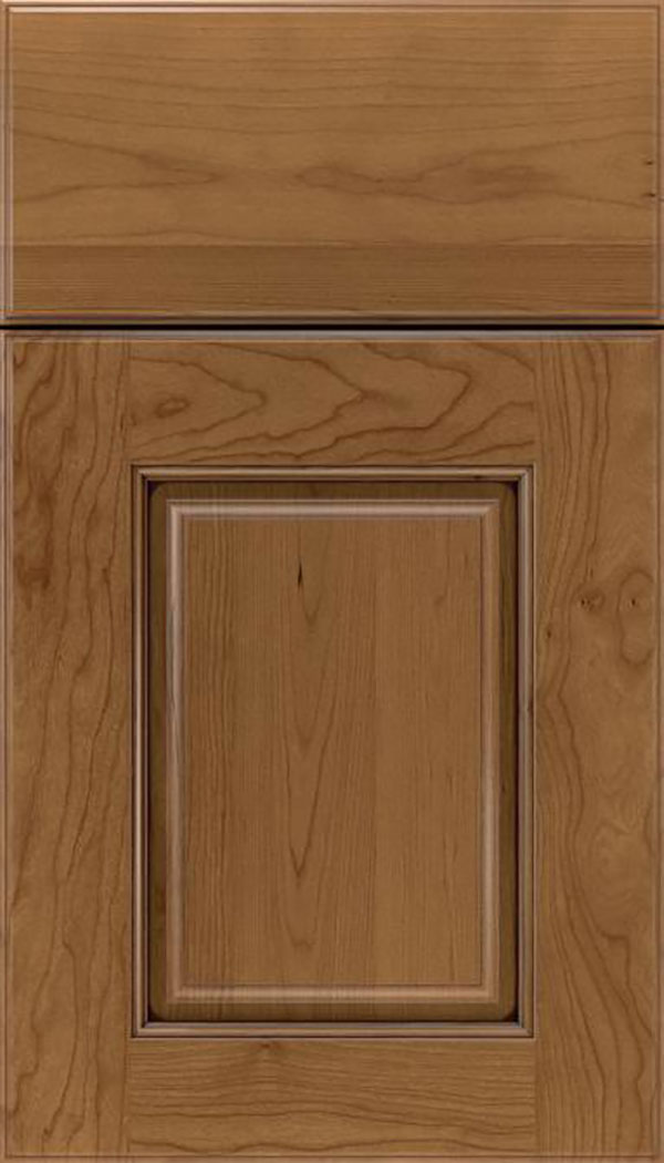 Whittington Cherry raised panel cabinet door in Tuscan with Mocha glaze