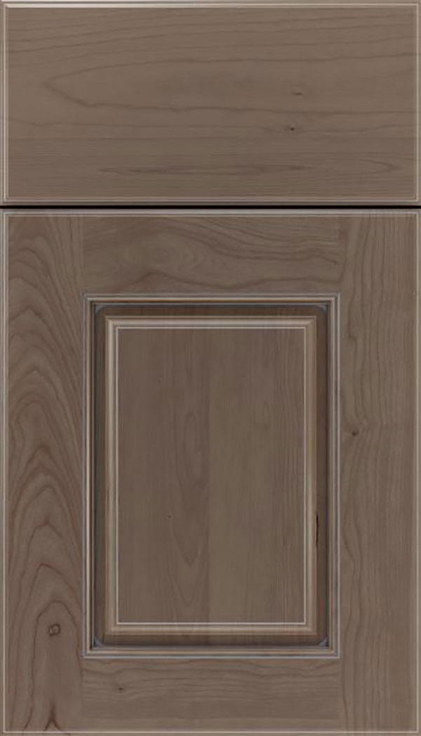 Whittington Cherry raised panel cabinet door in Winter with Pewter glaze