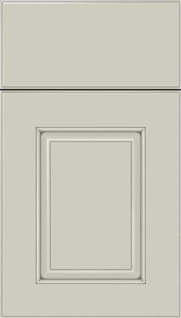 Whittington Maple raised panel cabinet door in Cirrus with Pewter glaze