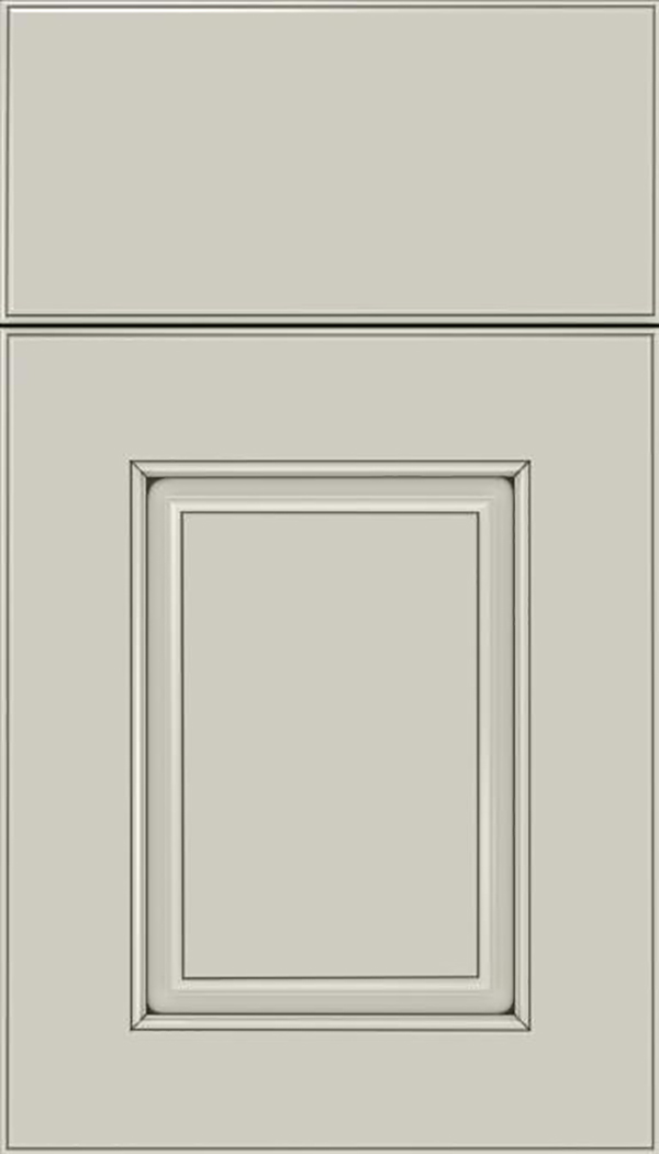 Whittington Maple raised panel cabinet door in Cirrus with Smoke glaze