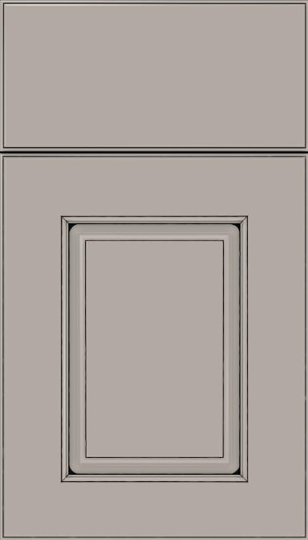 Whittington Maple raised panel cabinet door in Nimbus with Black glaze