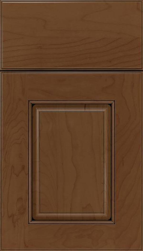 Whittington Maple raised panel cabinet door in Sienna with Black glaze