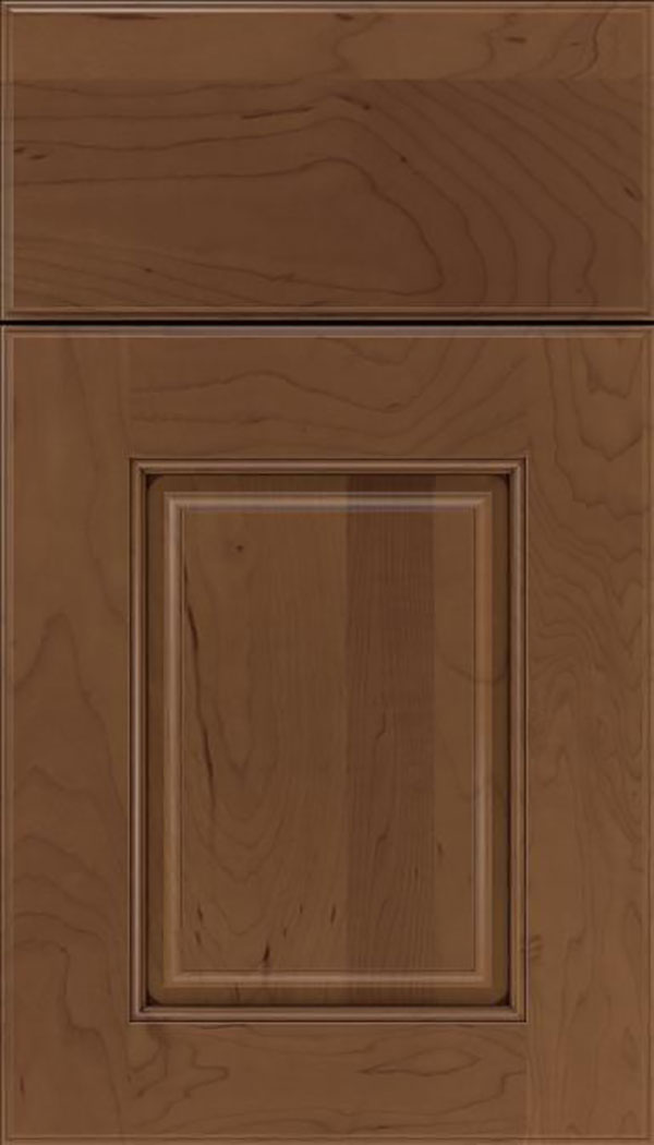 Whittington Maple raised panel cabinet door in Toffee with Mocha glaze