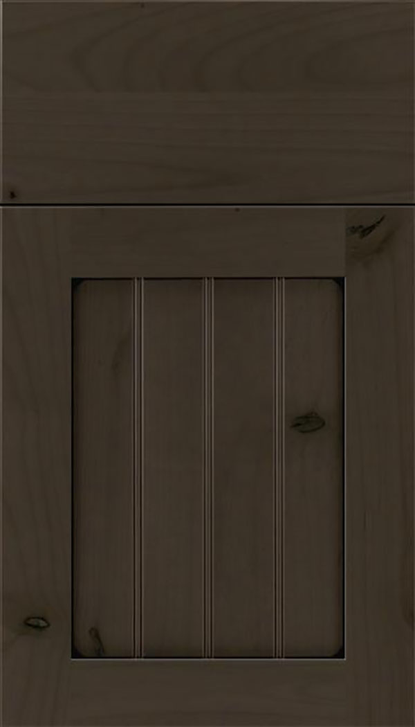 Winfield Alder beadboard cabinet door in Thunder with Black glaze