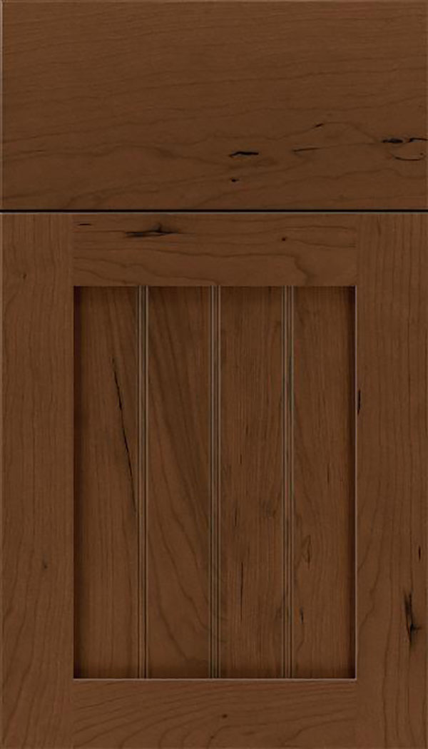 Winfield Cherry beadboard cabinet door in Sienna