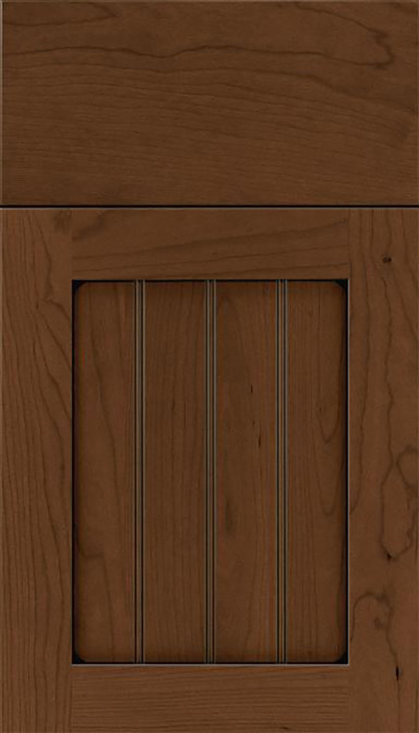 Winfield Cherry beadboard cabinet door in Sienna with Black glaze