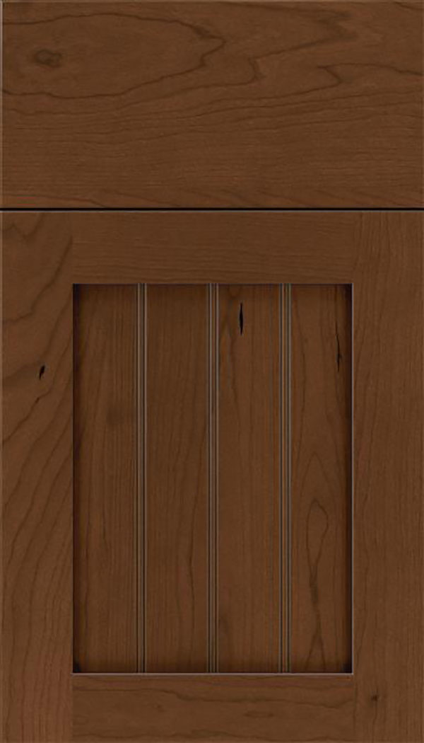 Winfield Cherry beadboard cabinet door in Sienna with Mocha glaze