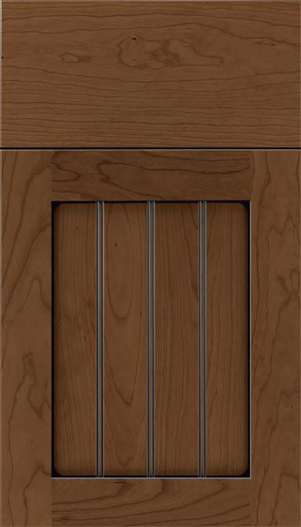 Winfield Cherry beadboard cabinet door in Toffee with Black glaze