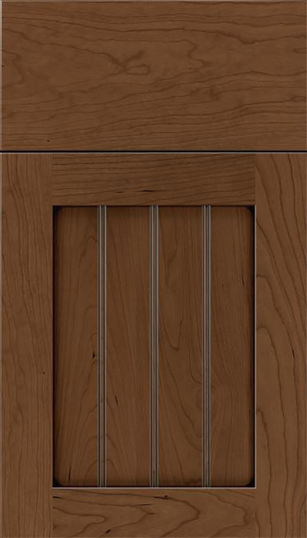 Winfield Cherry beadboard cabinet door in Toffee with Mocha glaze
